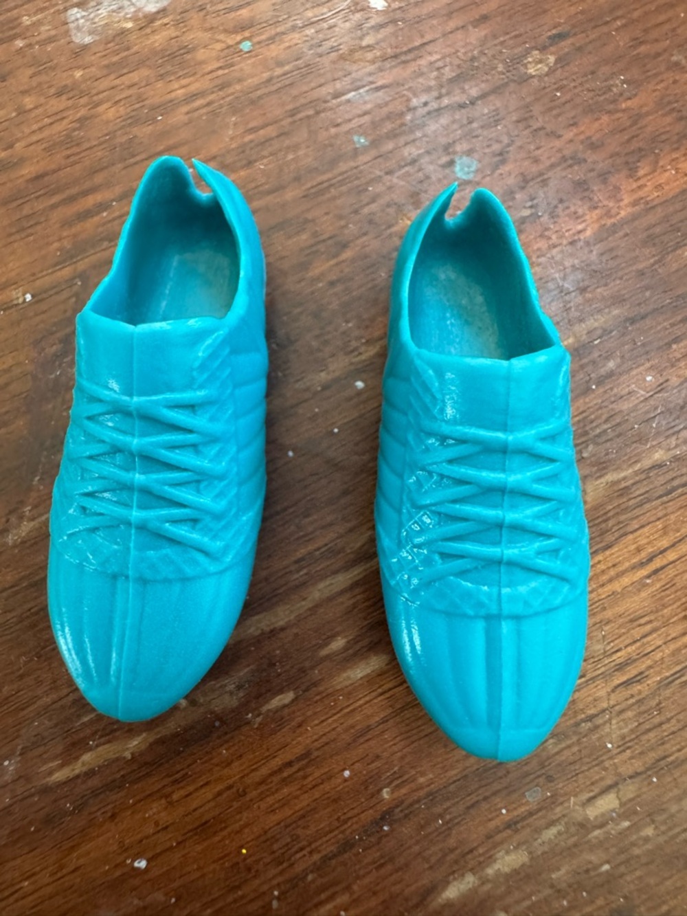 Barbie Ken doll soccer player cleats slip in Teal Sneakers play imagination